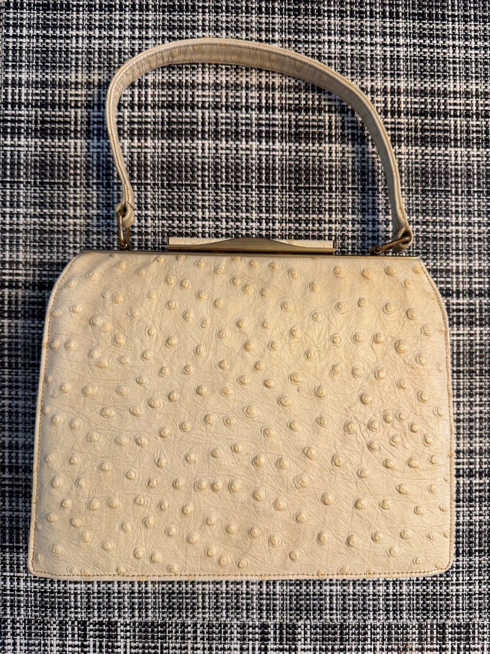 Mid Century Andrew Geller Bags Designed by Nicholas Reich Ostrich Handbag ✨ - Picture 7 of 12